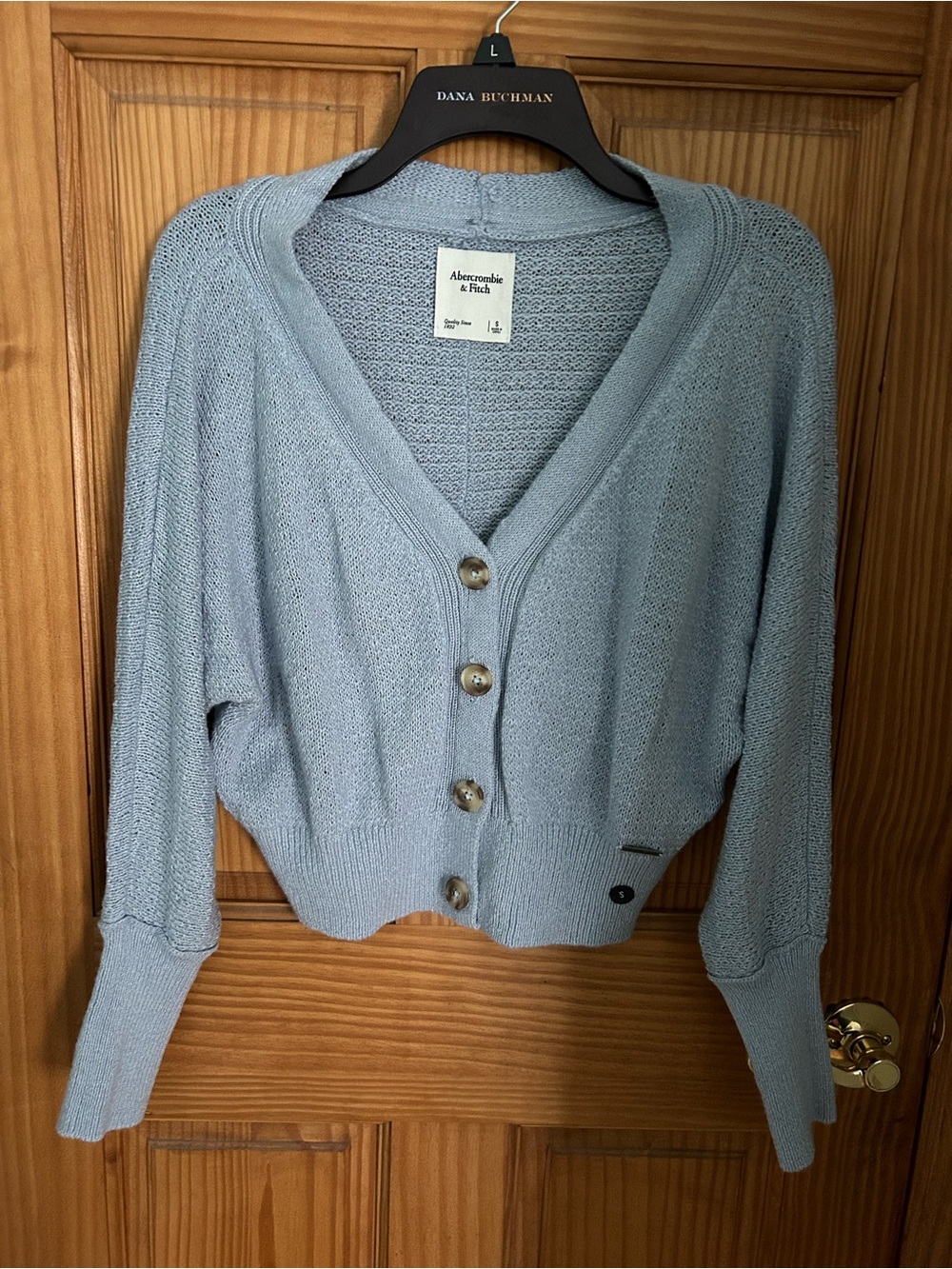 Abercrombie & Fitch Pale Blue V-Neck Button Front Cardigan